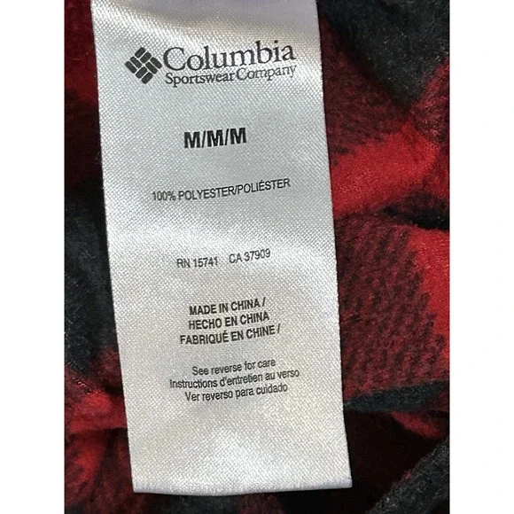 Columbia Fleece Pants PJ Bottoms Red Black Pockets Elastic Waist MEDIUM - Picture 6 of 8